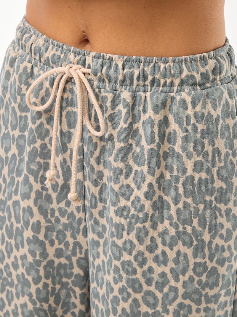 Pantalon de jogging en molleton léger avec 2 poches Beige - Kiabi