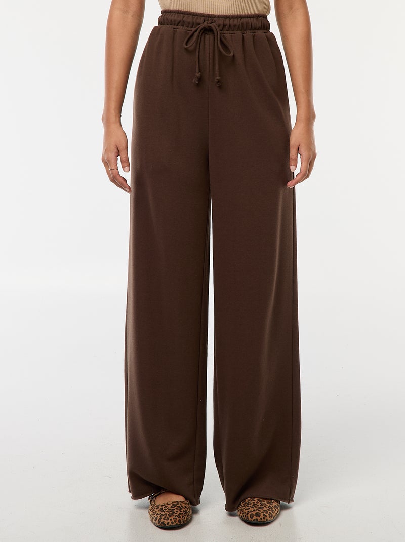 Pantalon de jogging en molleton léger avec 2 poches Marron - Kiabi
