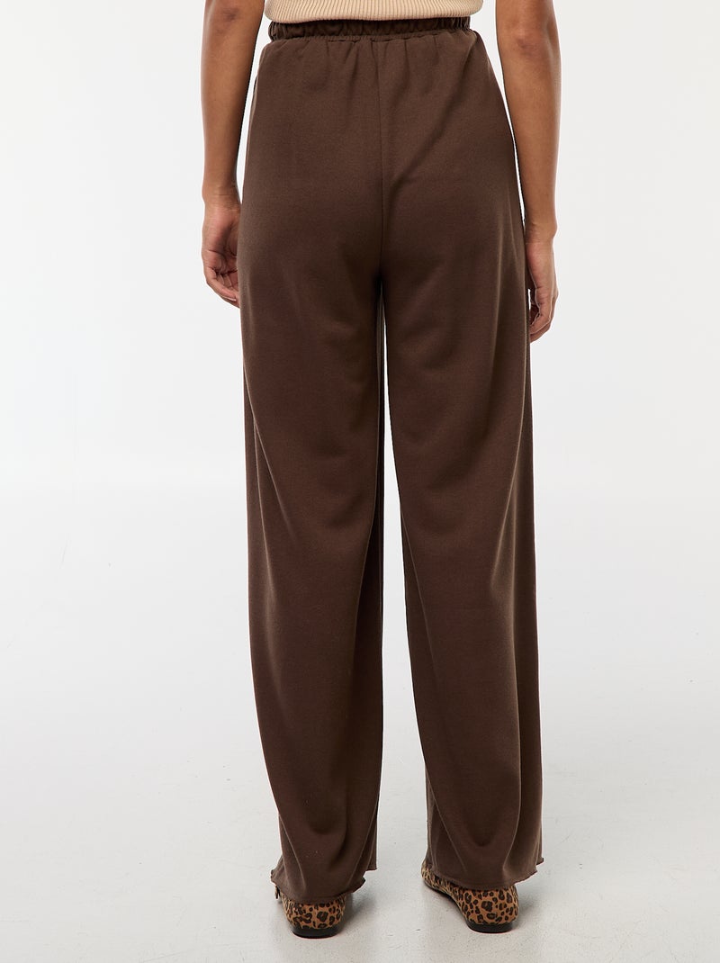 Pantalon de jogging en molleton léger avec 2 poches Marron - Kiabi