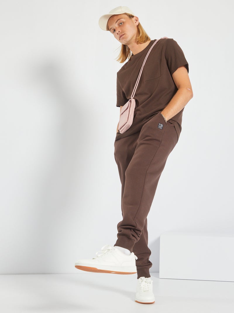 Pantalon de jogging en molleton marron - Kiabi