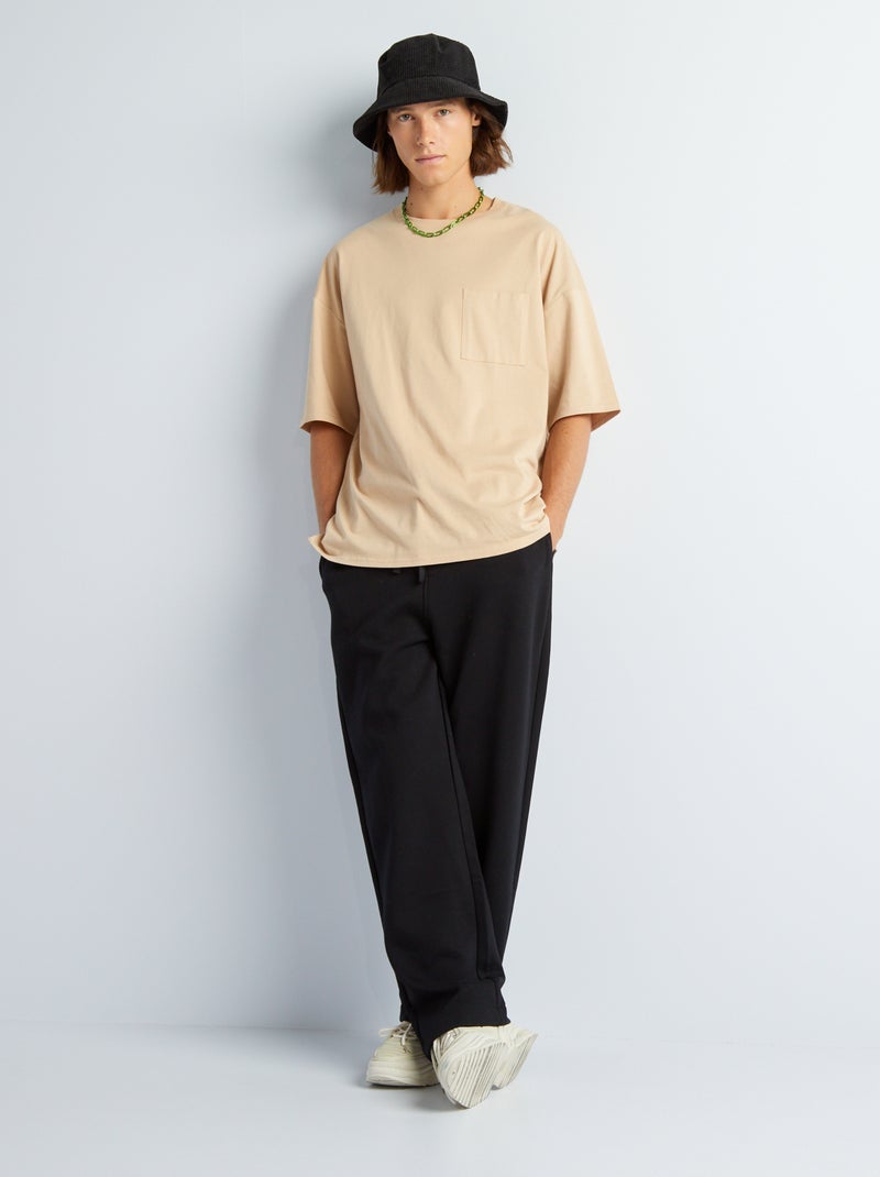 Pantalon de jogging en molleton Noir - Kiabi