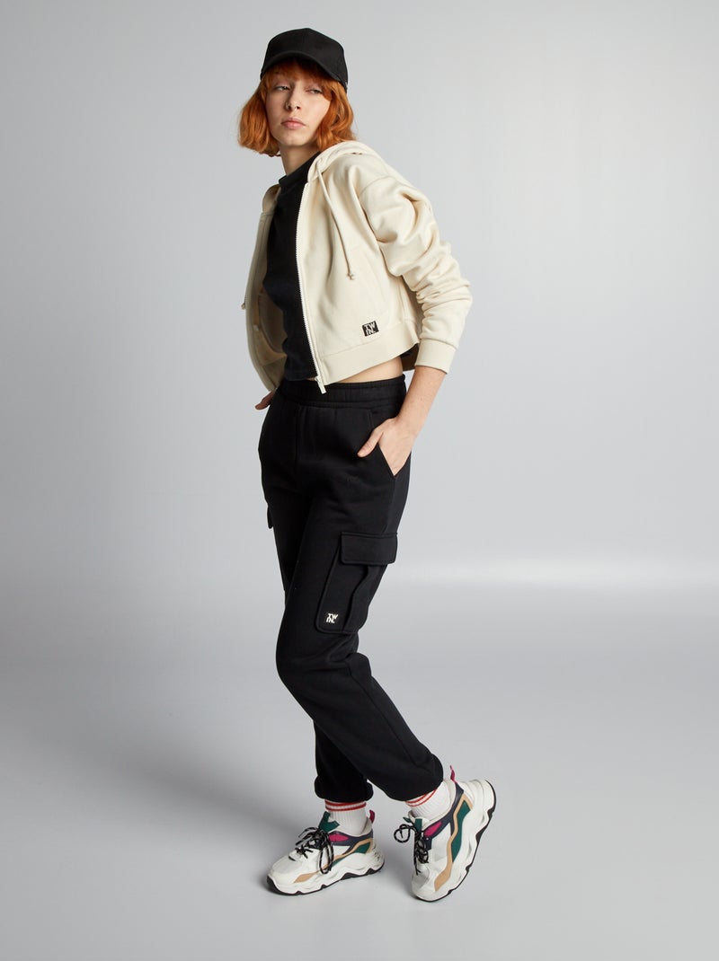 Pantalon de jogging en molleton Noir - Kiabi