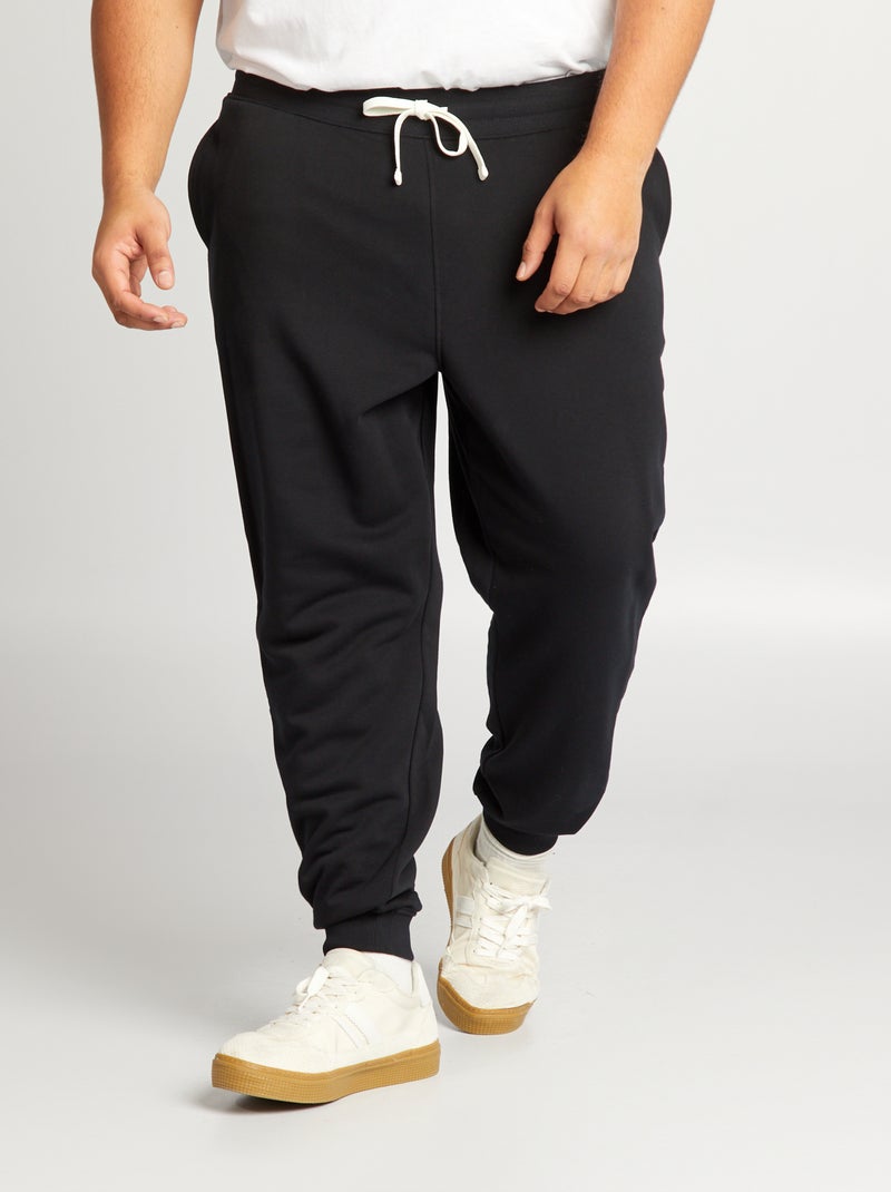 Pantalon de jogging en molleton noir Grandes tailles Homme