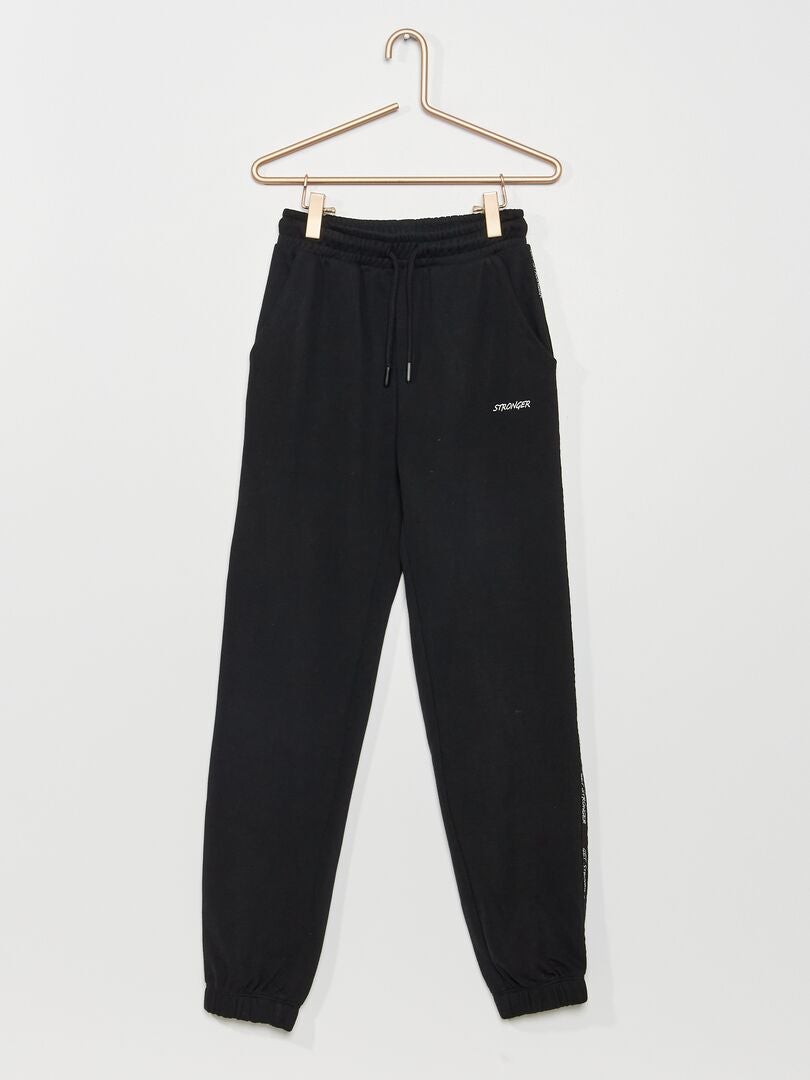 Pantalon de jogging en molleton Noir - Kiabi