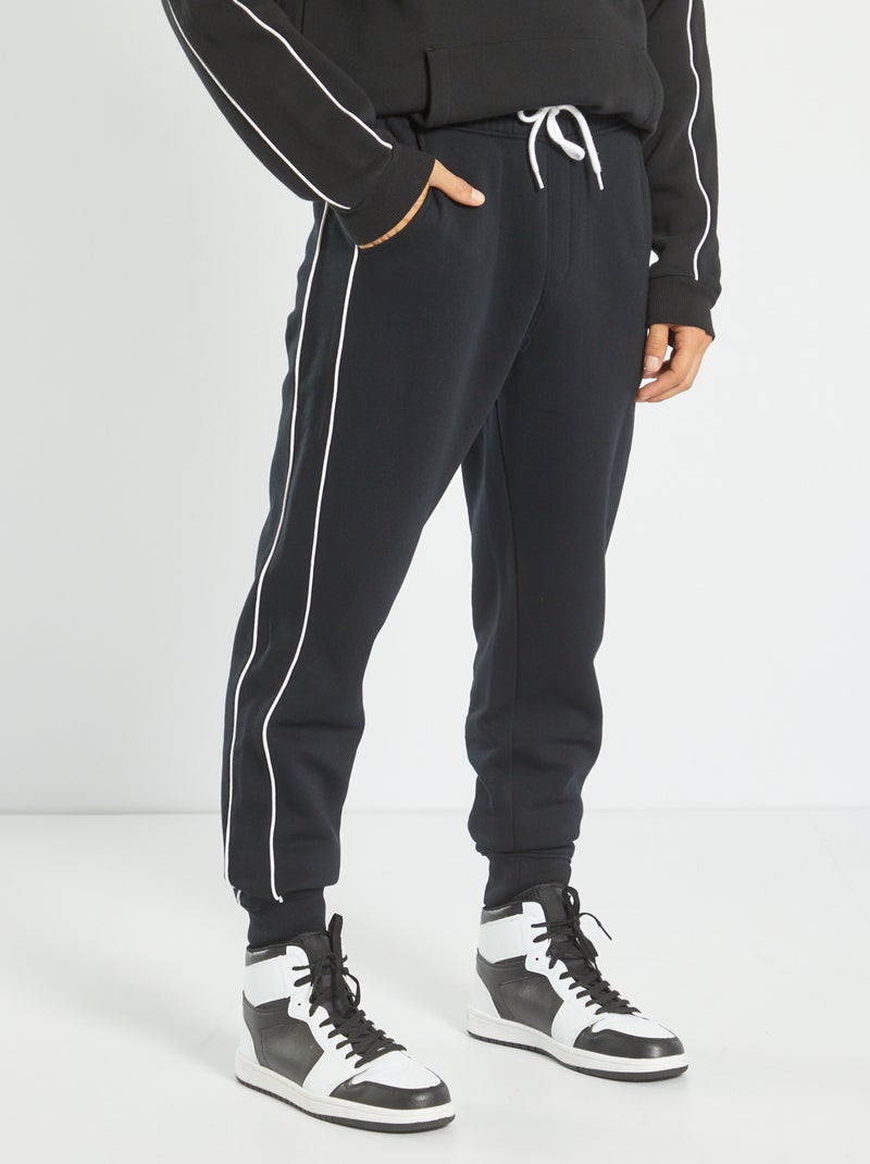 Pantalon de jogging en molleton noir - Kiabi