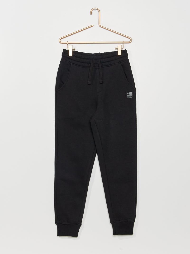 Pantalon de jogging en molleton noir - Kiabi