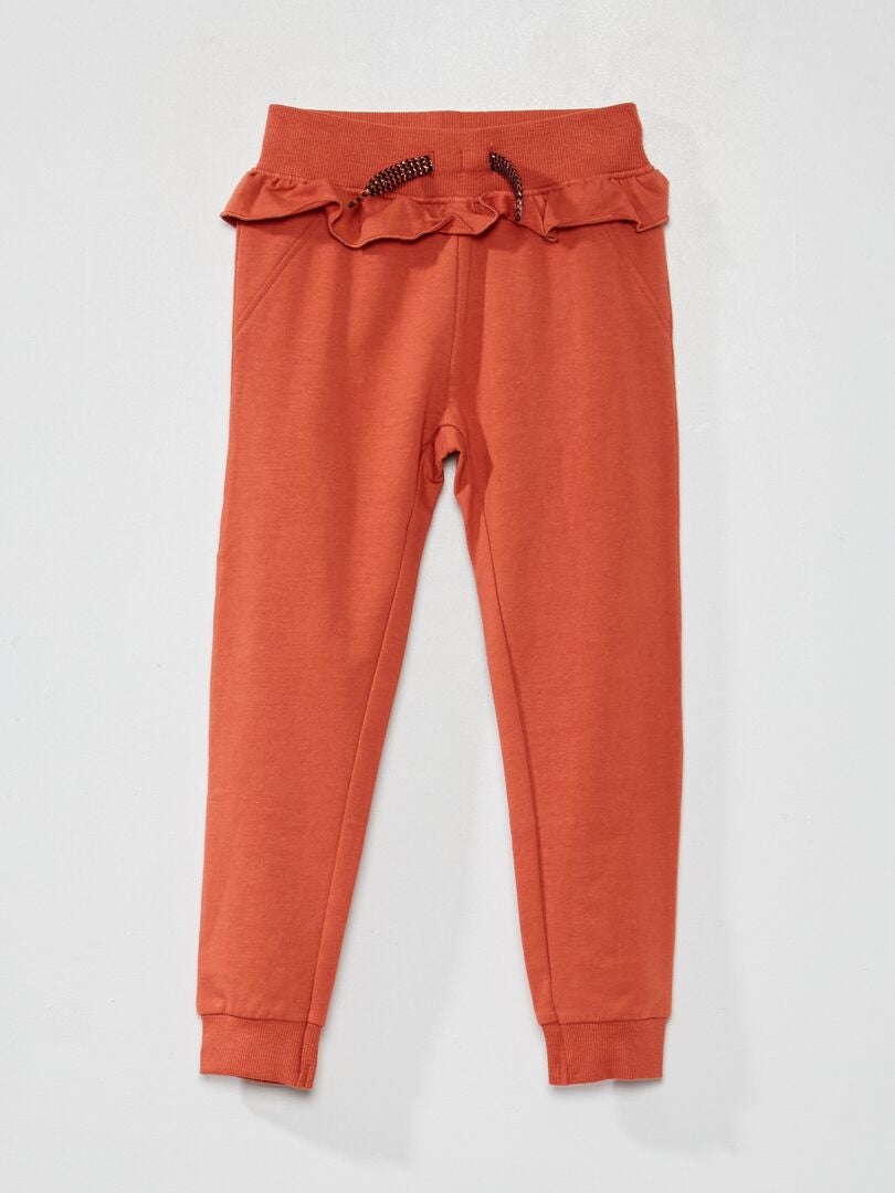 Pantalon de jogging en molleton Orange brique - Kiabi