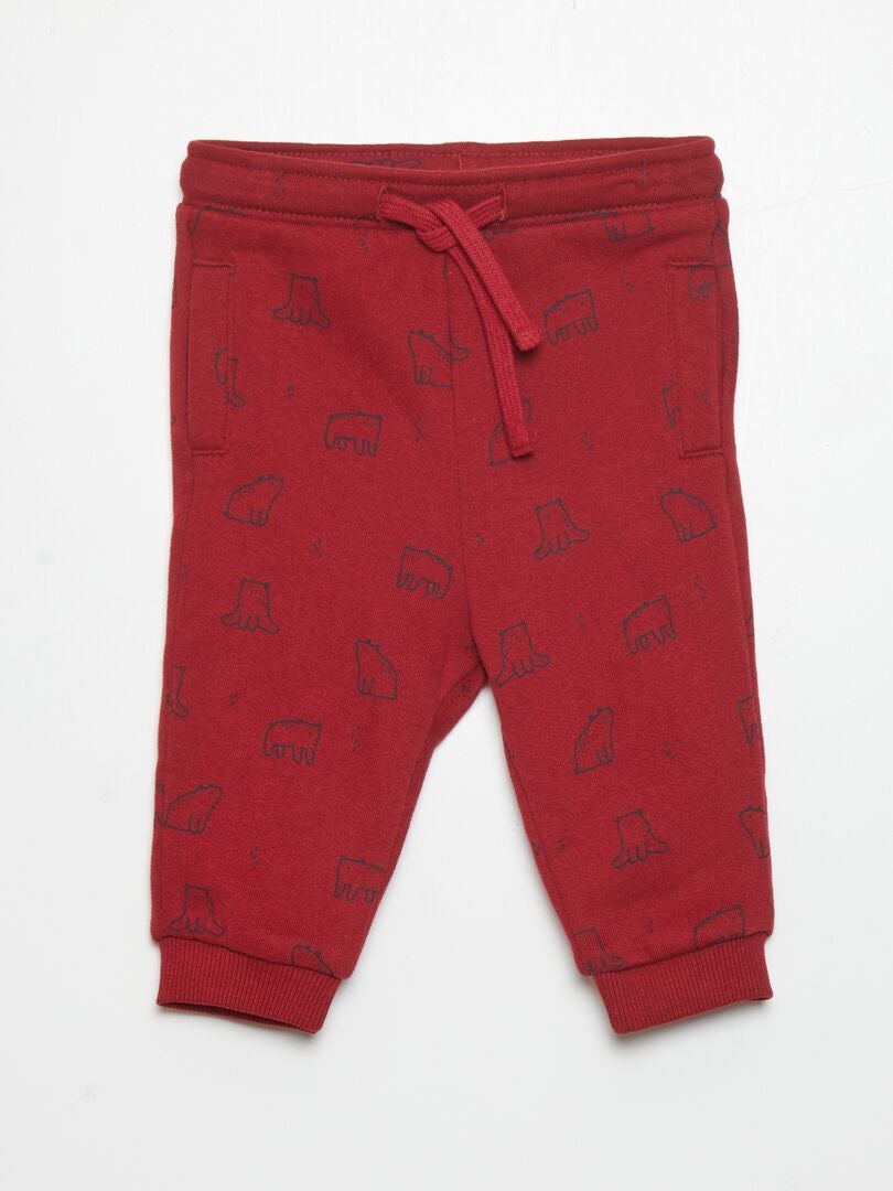 Pantalon de jogging en molleton Rouge bordeaux - Kiabi