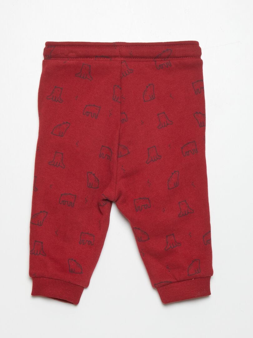 Pantalon de jogging en molleton Rouge bordeaux - Kiabi