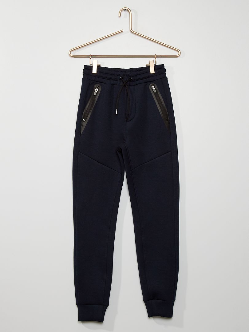 Pantalon de jogging en molleton style néoprène bleu marine - Kiabi