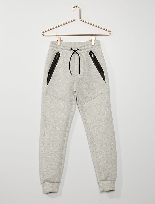 Pantalon de jogging en molleton style néoprène                                                     gris chiné 
