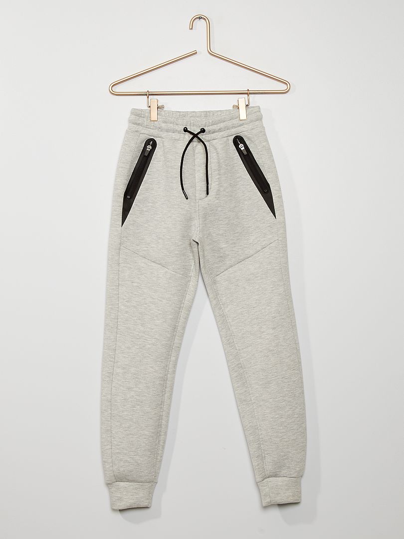Pantalon de jogging en molleton style néoprène gris chiné - Kiabi