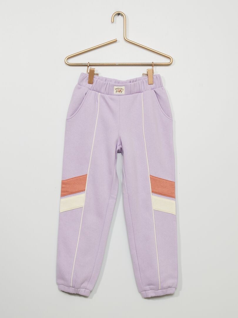 Pantalon de jogging en molleton Violet - Kiabi