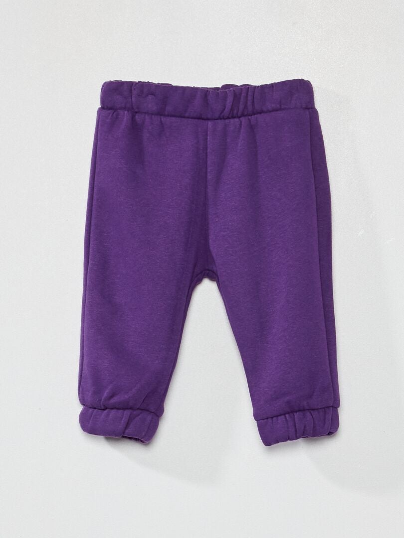 Pantalon de jogging en molleton Violet - Kiabi