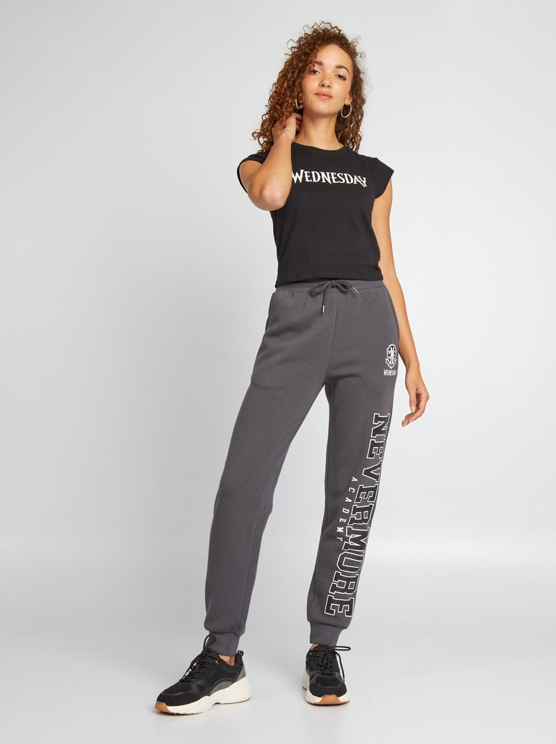 Pantalon de jogging en molleton 'Wednesday' Gris - Kiabi