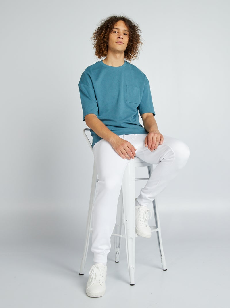 Pantalon de jogging en molletonn blanc - Kiabi