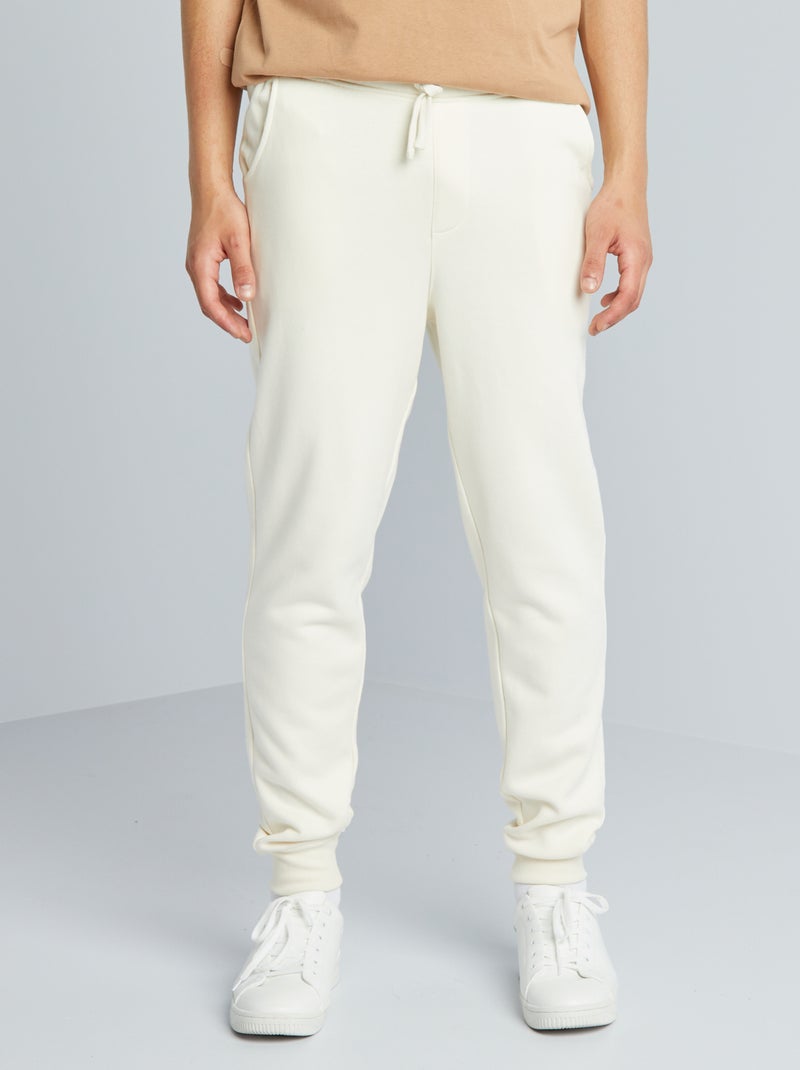 Pantalon de jogging en molletonn BLANC - Kiabi