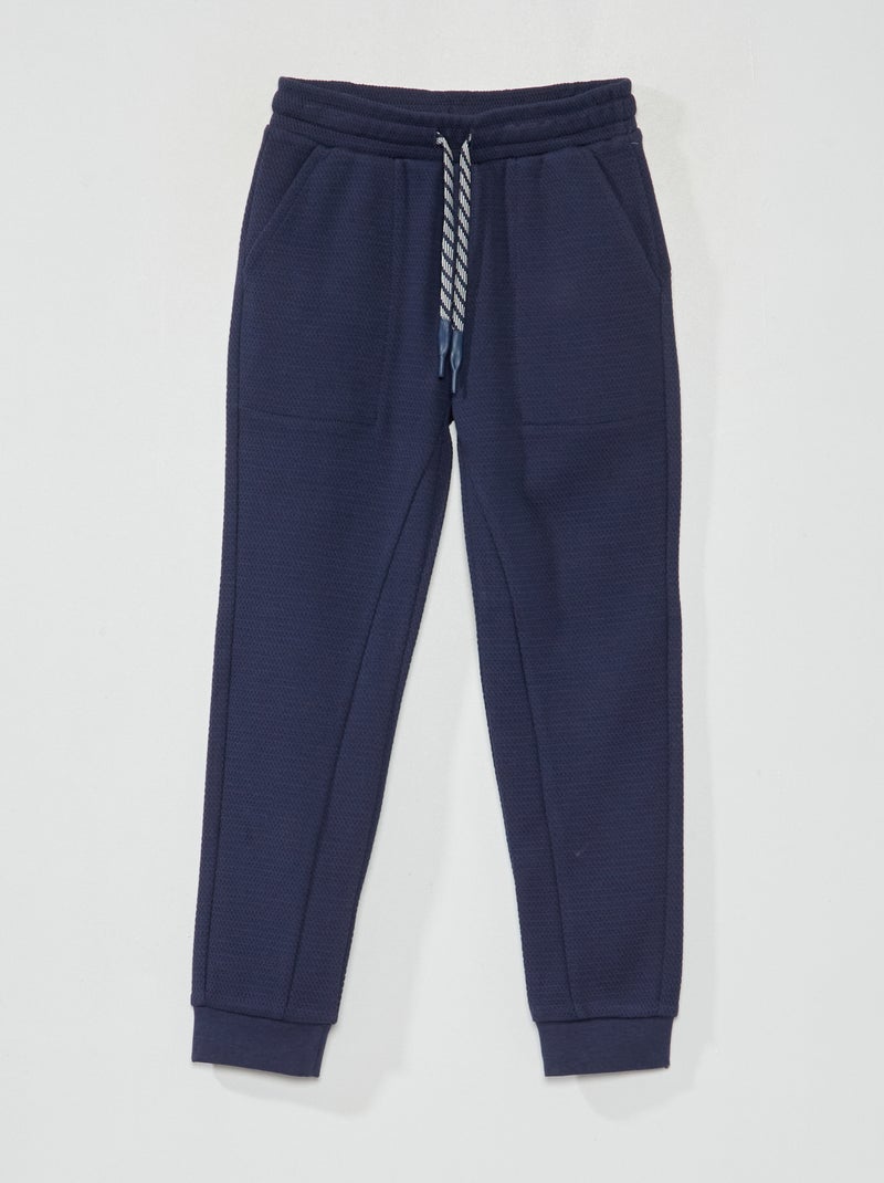 Pantalon de jogging en piqué de coton - Coupe + ajustée Bleu - Kiabi