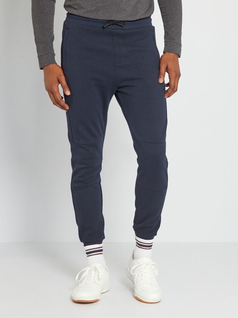Pantalon de jogging en piqué de coton Bleu marine - Kiabi
