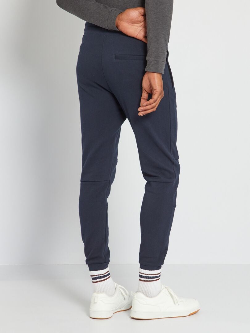 Pantalon de jogging en piqué de coton Bleu marine - Kiabi