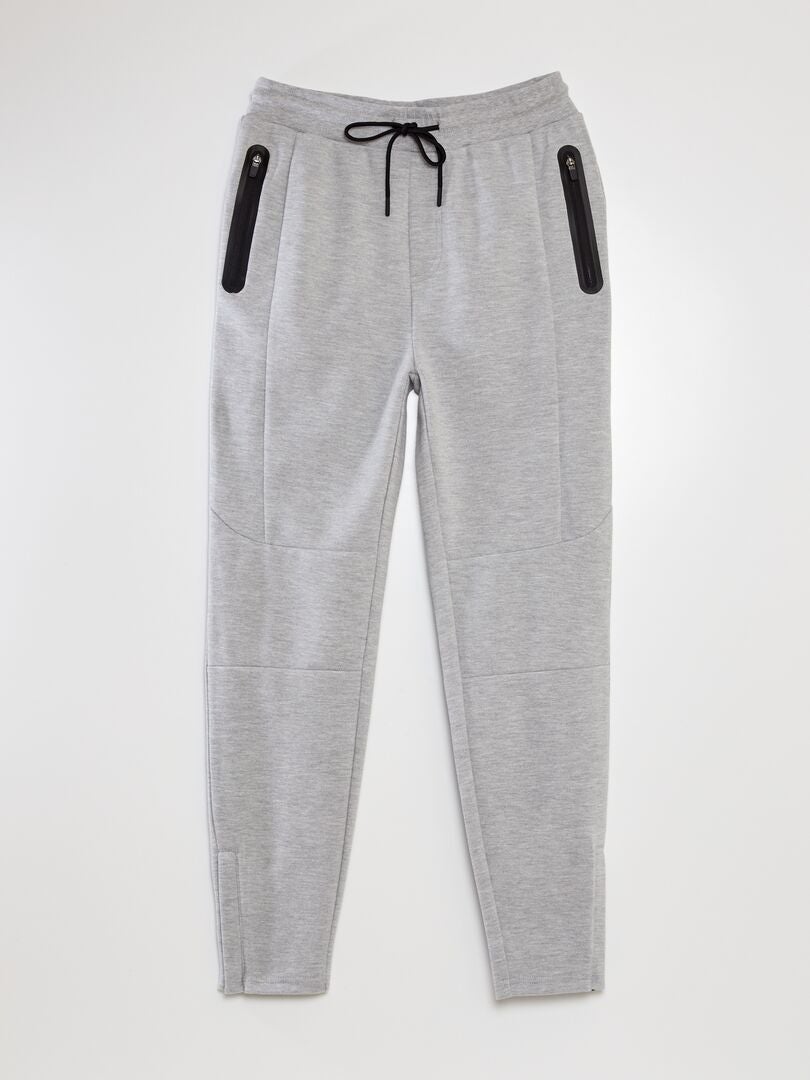 Pantalon de jogging en piqué de coton Gris - Kiabi