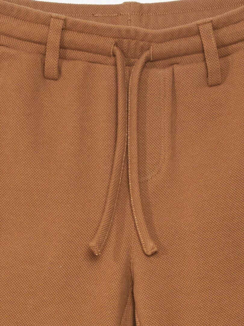 Pantalon de jogging en piqué de coton Marron - Kiabi