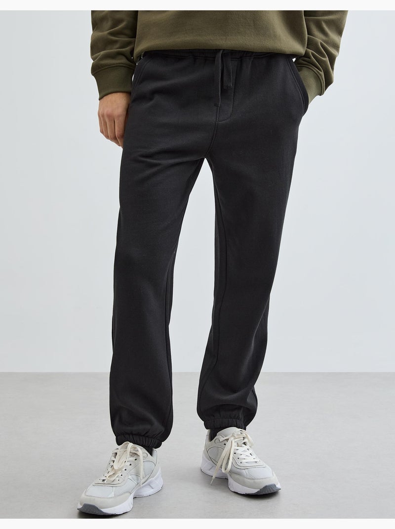 Pantalon de jogging en polaire, MO Fashion Noir - Kiabi