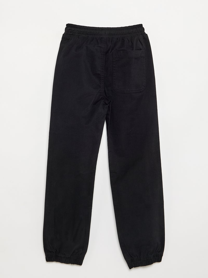 Pantalon de jogging en twill - coupe ajustée Noir - Kiabi