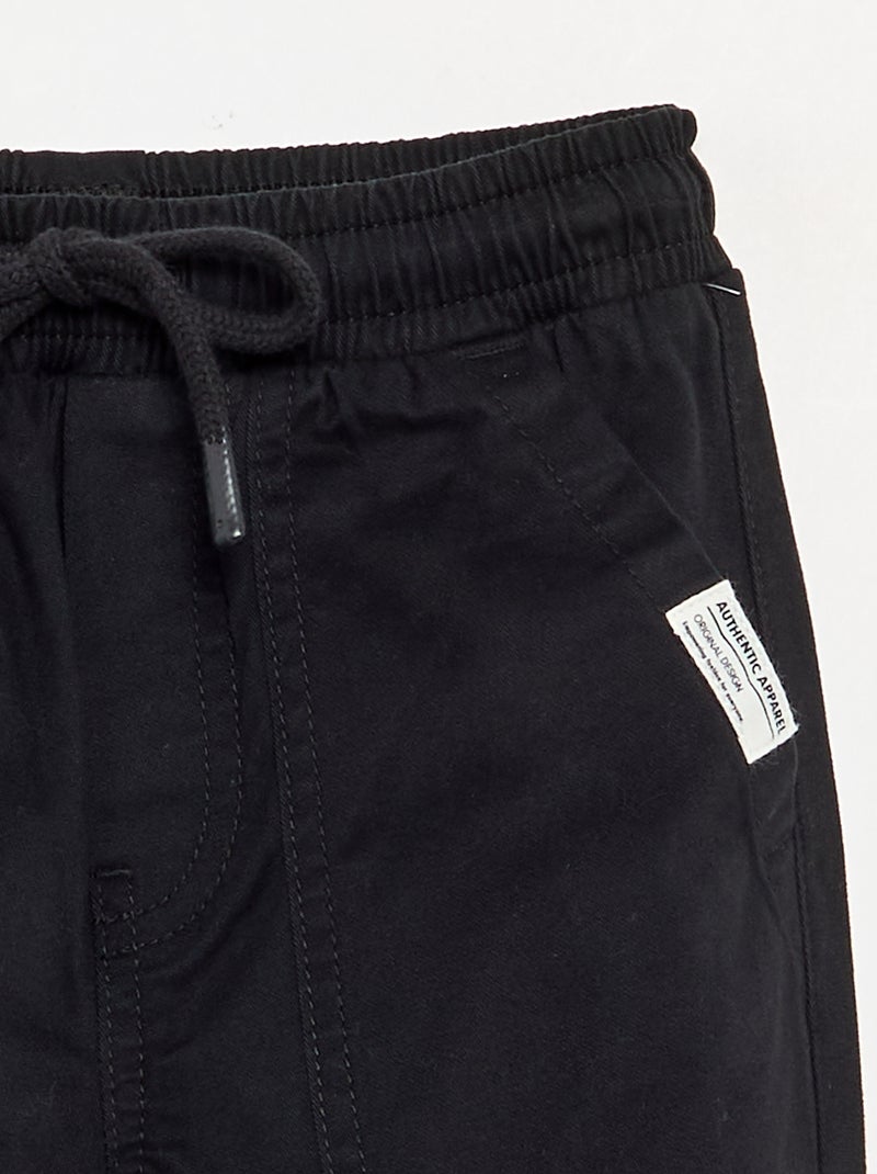 Pantalon de jogging en twill - coupe ajustée Noir - Kiabi
