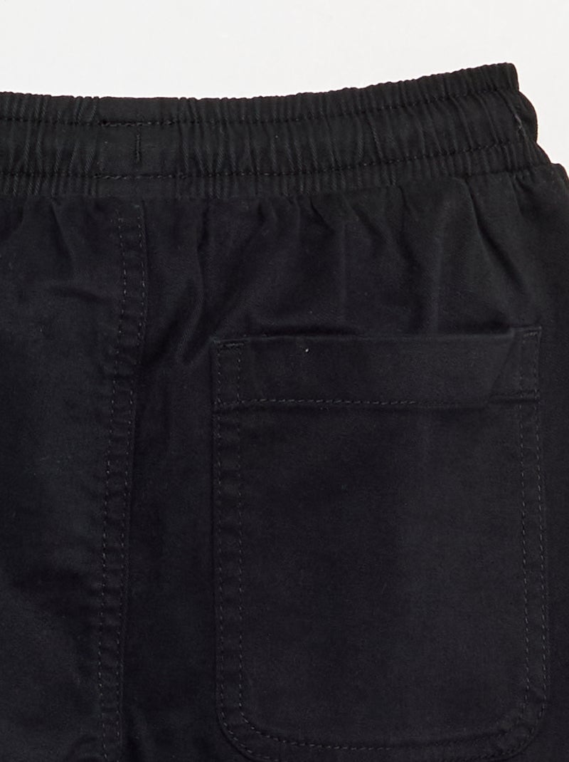Pantalon de jogging en twill - coupe ajustée Noir - Kiabi