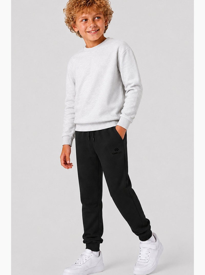 Pantalon de jogging enfant tommy Noir - Kiabi