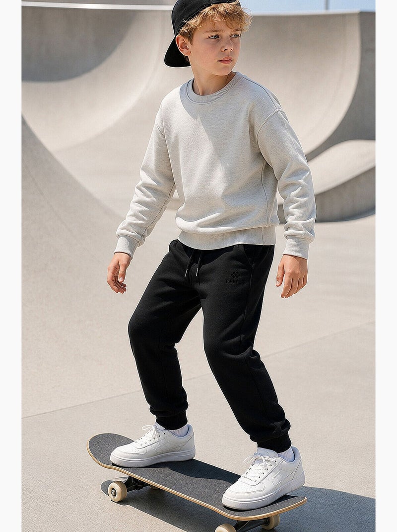 Pantalon de jogging enfant tommy Noir Kaki - Kiabi