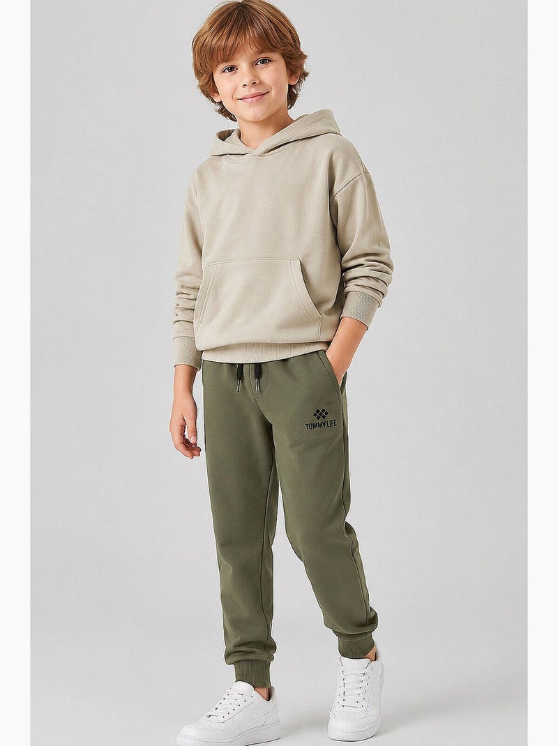 Pantalon de jogging enfant tommy Noir Kaki - Kiabi