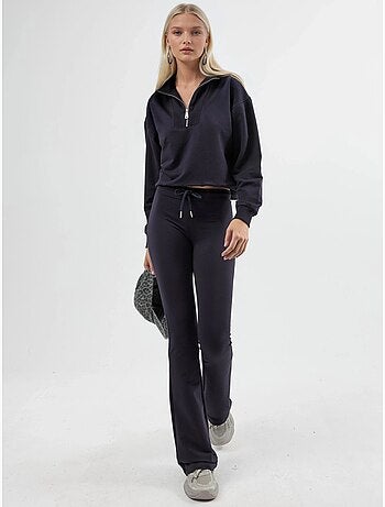 Pantalon de jogging évasé taille mi-haute avec cordon busem