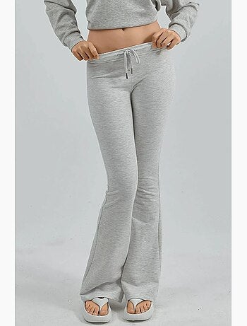 Pantalon de jogging évasé taille mi-haute avec cordon busem