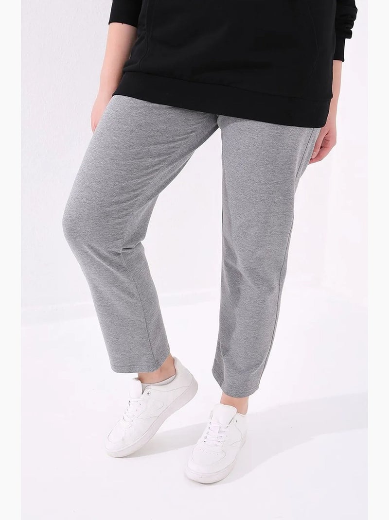 Pantalon de jogging femme à jambe droite tommy Gris clair - Kiabi