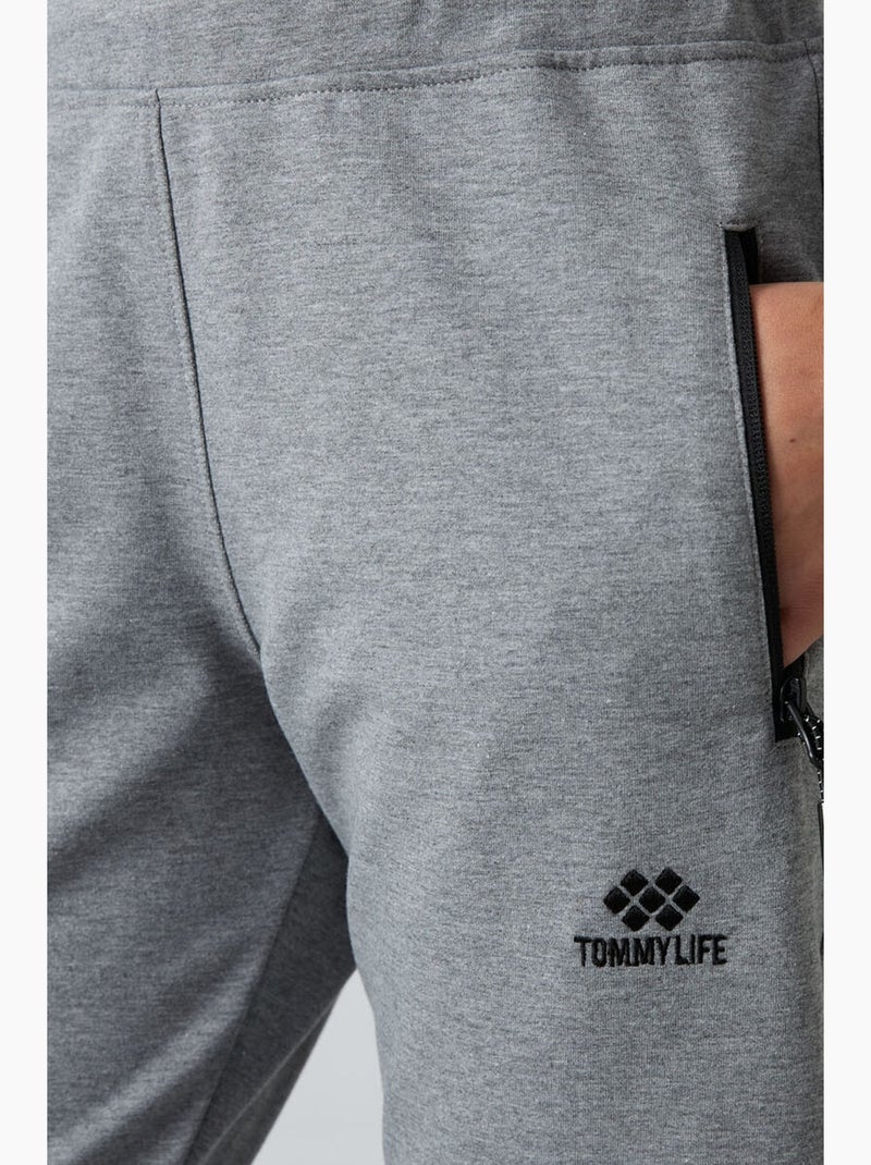 Pantalon de jogging femme à jambe droite tommy Gris - Kiabi