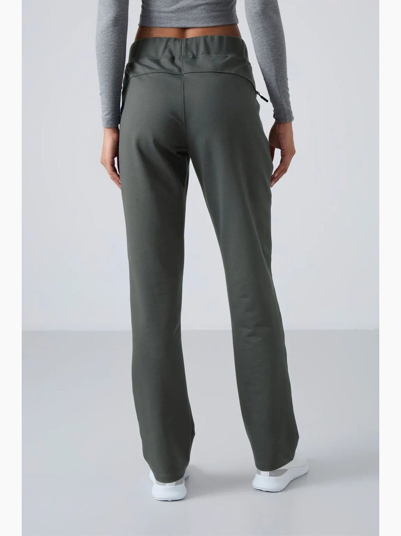 Pantalon de jogging femme à jambe droite tommy Kaki - Kiabi