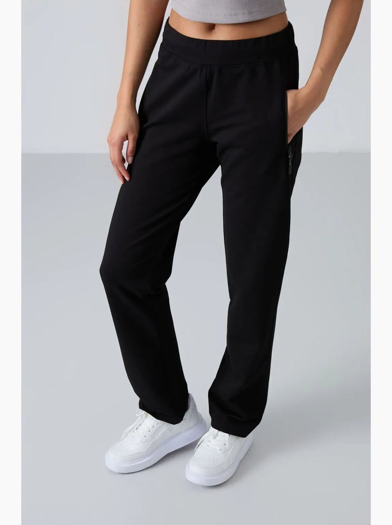 Pantalon de jogging femme à jambe droite tommy Noir - Kiabi