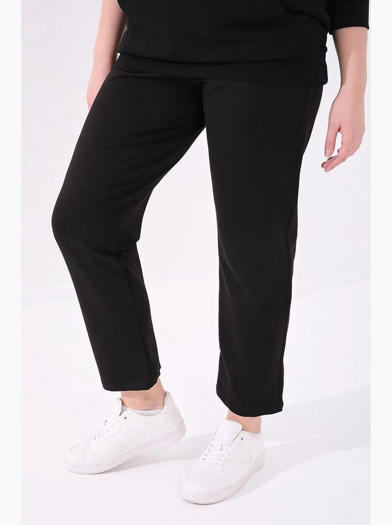 Pantalon de jogging femme à jambe droite tommy Noir - Kiabi
