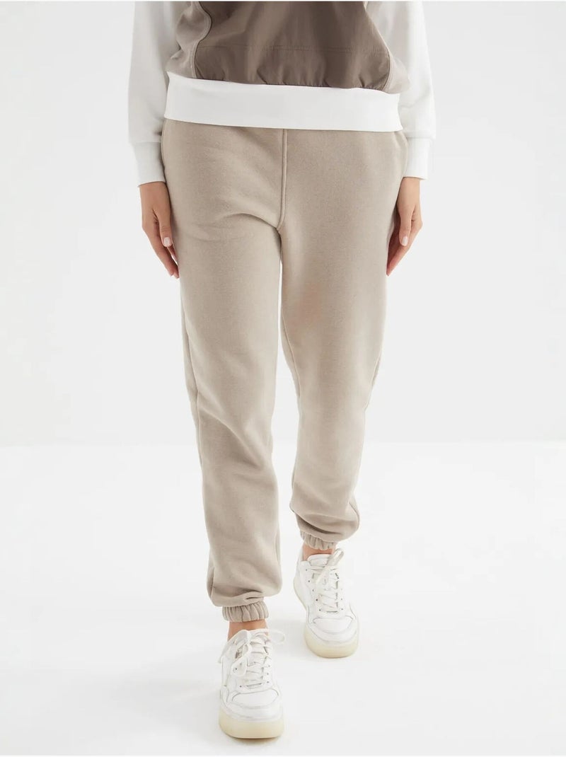 Pantalon de jogging femme à taille haute tommy Beige argile - Kiabi