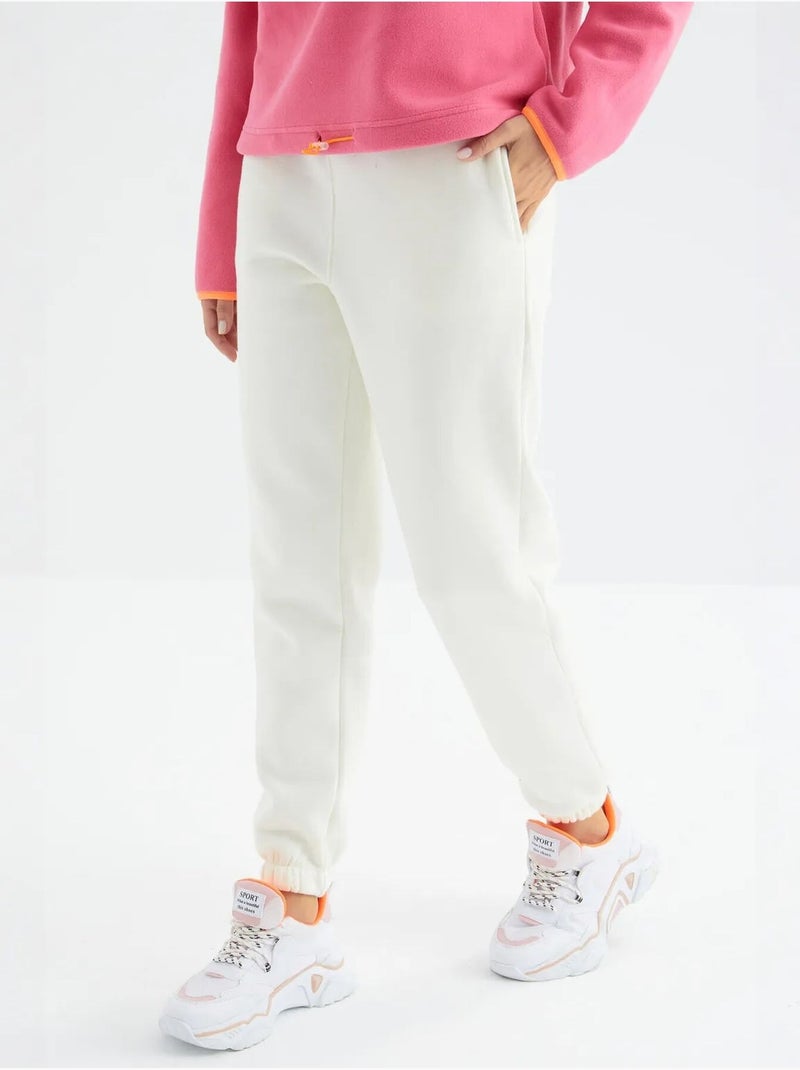 Pantalon de jogging femme à taille haute tommy Blanc cassé - Kiabi
