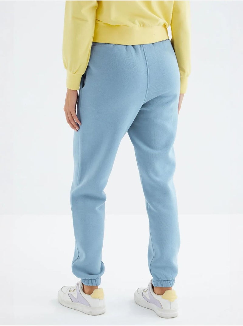 Pantalon de jogging femme à taille haute tommy Bleu ciel - Kiabi