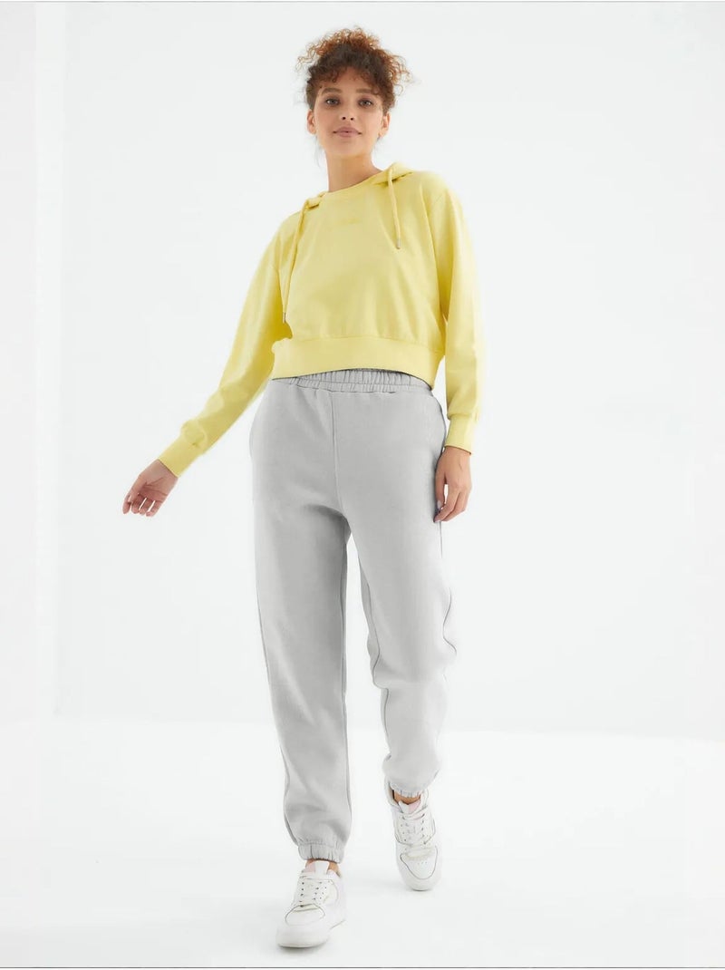 Pantalon de jogging femme à taille haute tommy Gris clair - Kiabi