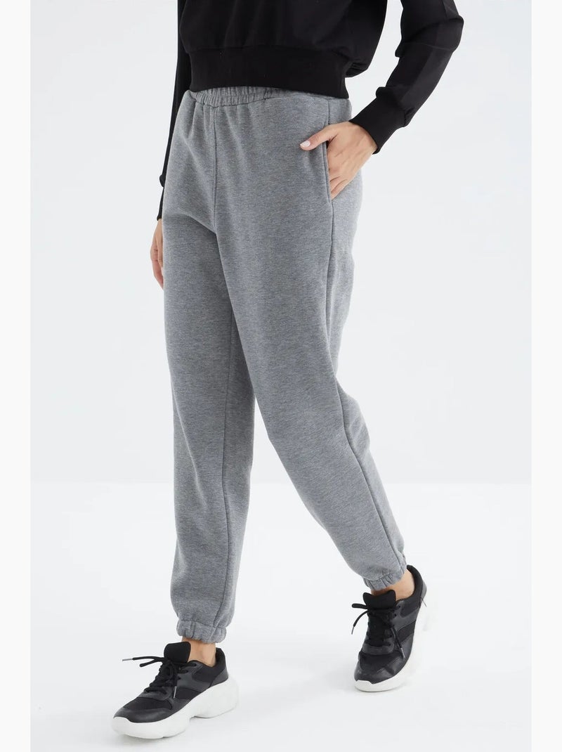 Pantalon de jogging femme à taille haute tommy Gris - Kiabi
