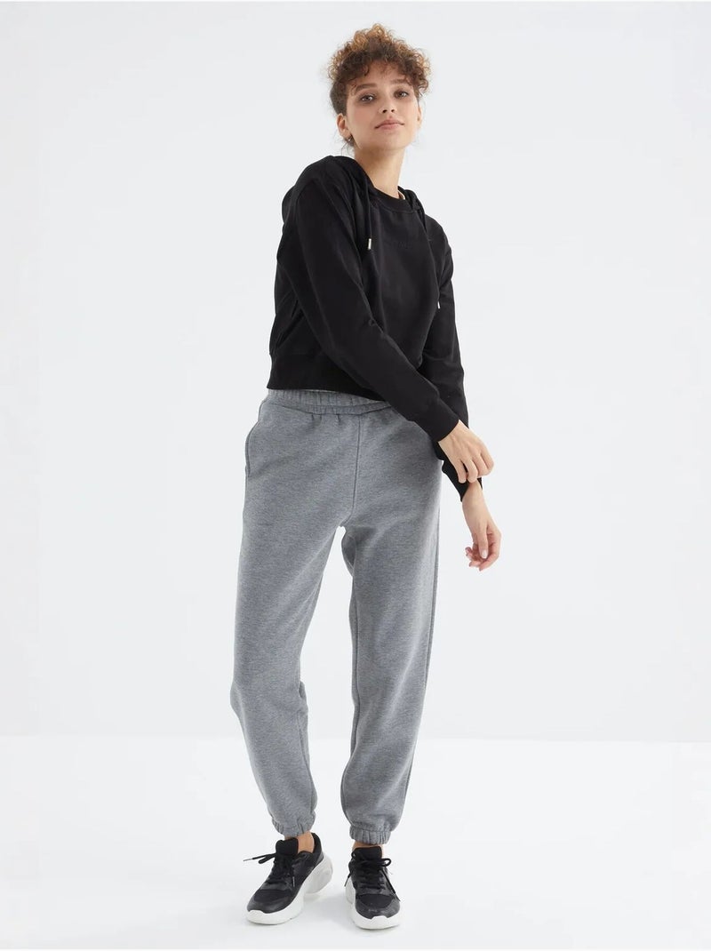 Pantalon de jogging femme à taille haute tommy Gris - Kiabi