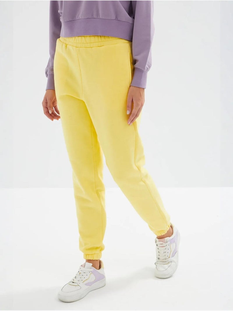 Pantalon de jogging femme à taille haute tommy Jaune citron - Kiabi
