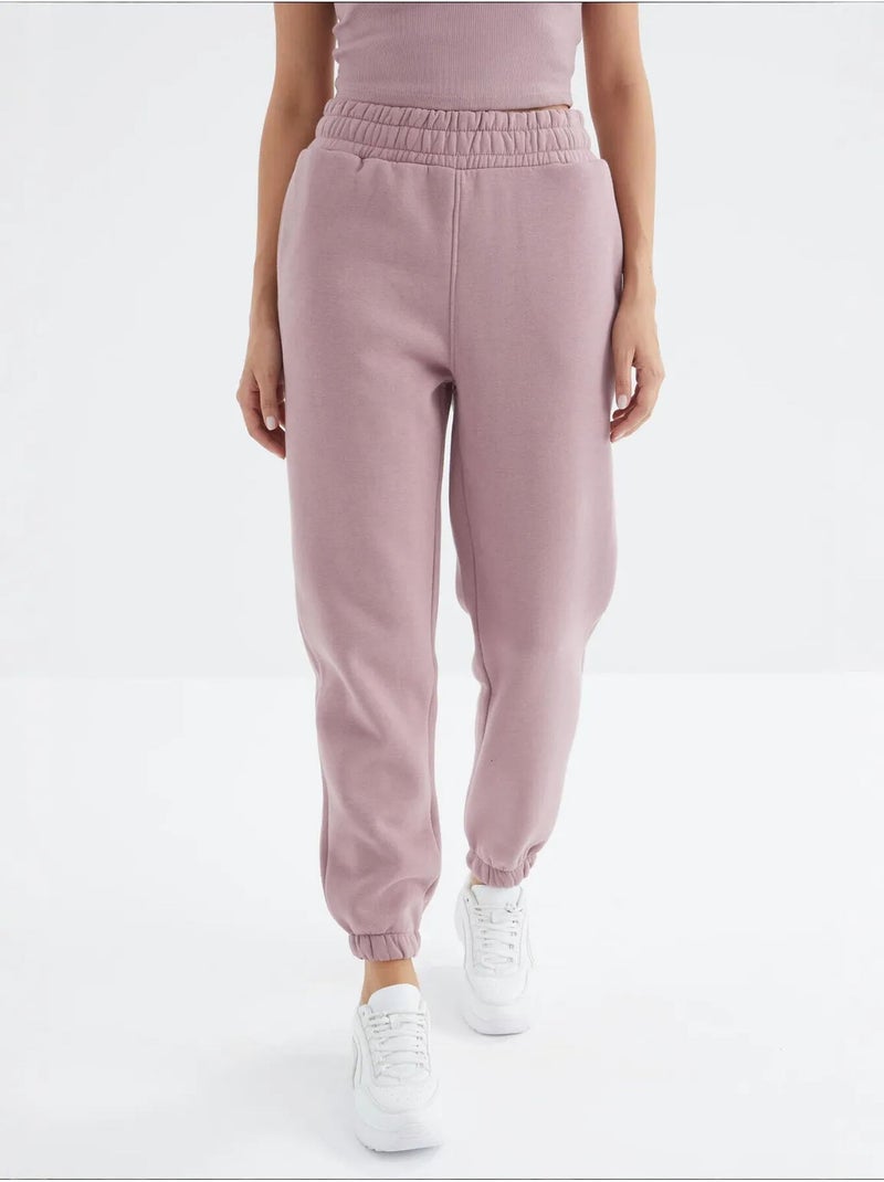 Pantalon de jogging femme à taille haute tommy Mauve - Kiabi