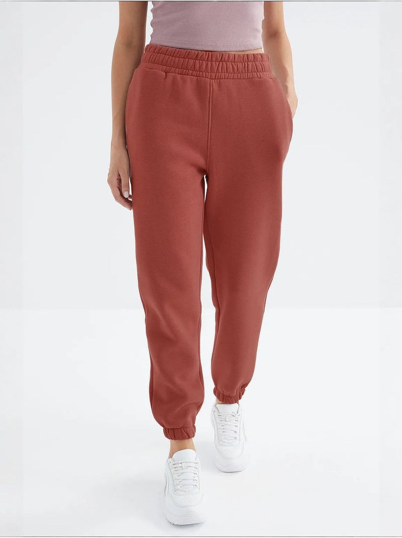 Pantalon de jogging femme à taille haute tommy Terracotta - Kiabi