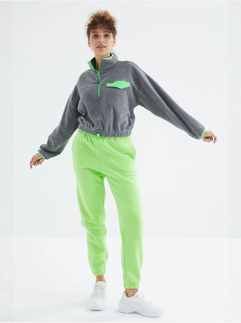 Pantalon de jogging femme à taille haute tommy Vert tilleul - Kiabi
